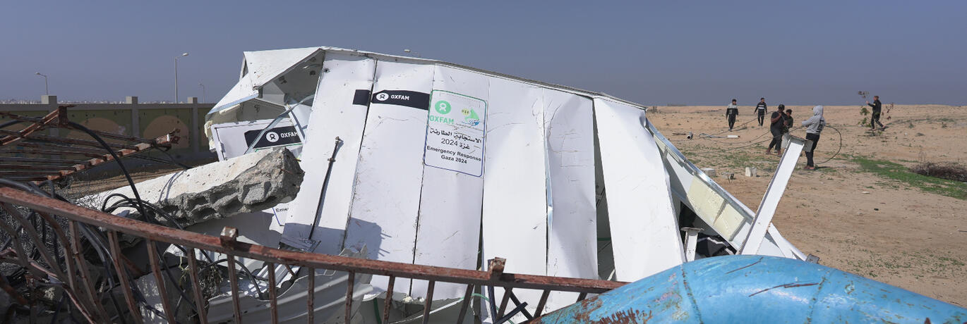 Destroyed WASH facility in Gaza