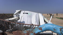 Destroyed WASH facility in Gaza