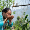 woman drinking water