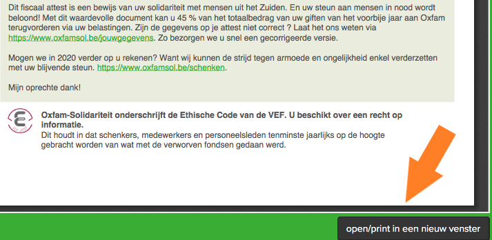 screen shot attestation fiscale