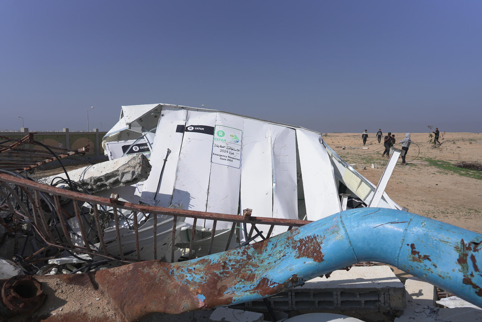 Destroyed WASH facility in Gaza